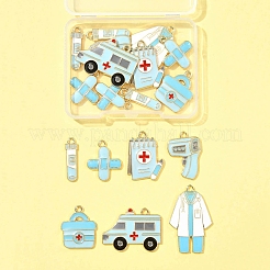 18Pcs 7 Styles Medical Theme Alloy Enamel Pendants&nbsp;FIND-FS0004-32B