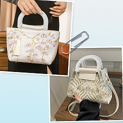 8Pcs 4 Colors D Ring PU Leather Bag Handles&nbsp;FIND-BBC0004-42