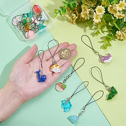 16Pcs Resin Mobile Straps&nbsp;HJEW-PH02145