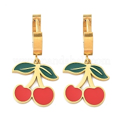 304 Stainless Steel Enamel Hoop Earrings&nbsp;EJEW-M080-01G