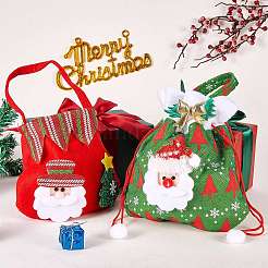 7Pcs 7 Style Christmas Non-woven Fabrics Candy Bags Decorations&nbsp;ABAG-SZ0001-16