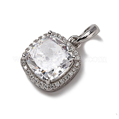 925 Sterling Silver Pave Clear Cubic Zirconia Pendants&nbsp;STER-F063-01A-01