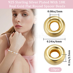 Flat Round 925 Sterling Silver Spacer Beads&nbsp;STER-BBC0005-56C-G