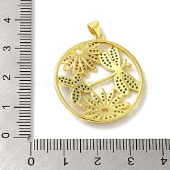 Brass Micro Pave Colorful Cubic Zirconia Pendants&nbsp;KK-Z042-10G