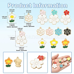 28Pcs 10 Styles Alloy Enamel Pendants&nbsp;ENAM-FS0002-16