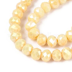 Anti-Tarnish Electroplate Rondelle Glass Beads Strands&nbsp;EGLA-T021-8mm-17-06