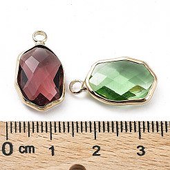 Brass and K9 Glass Pendants&nbsp;KK-Z031-21KCG