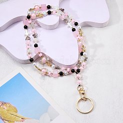 Glass & Acrylic Beads Card Holders Neck Strap Chain&nbsp;HJEW-SZ00085