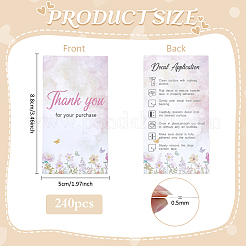 240Pcs Floral Print Paper Care Instructions Cards&nbsp;AJEW-FG0005-62B