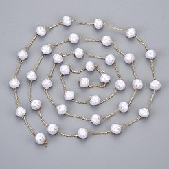 Handmade ABS Plastic Imitation Pearl Beads Chains&nbsp;CHC-T012-26LG