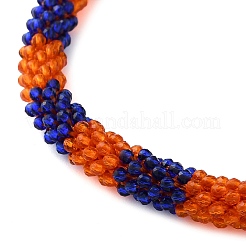 Glass Crochet Beaded Necklace&nbsp;NJEW-Z029-04B