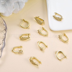 3 Pairs 3 Styles Brass Hoop Earrings Findings&nbsp;KK-SZ0003-80