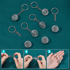 Iron Spiral Bead Cage Keychain&nbsp;KEYC-DC00004