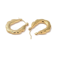 Feather 201 Stainless Steel Half Hoop Earrings for Women&nbsp;EJEW-G385-16G
