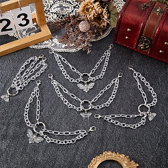 6Pcs 3 Style Aluminum Paperclip Chains Boot Strap Chains&nbsp;HJEW-DR00274