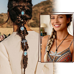 6Pcs Synthetic Turquoise & Alloy Necklaces & Hair Tie Kits&nbsp;SJEW-PH00014
