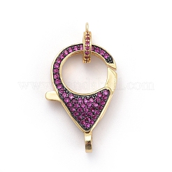 Brass Micro Pave Cubic Zirconia Lobster Claw Clasps&nbsp;ZIRC-F110-01C