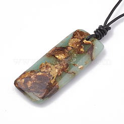 Assembled Bronzite and Aqua Terra Jasper Pendant Necklaces&nbsp;NJEW-S202-002