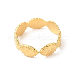 Ion Plating(IP) 304 Stainless Steel Horse Eye Open Cuff Ring for Women&nbsp;RJEW-E063-26G