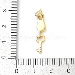 Brass Pave Cubic Zirconia Pendants&nbsp;KK-U062-34G