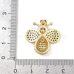 Brass Micro Pave Cubic Zirconia Pendants&nbsp;KK-P323-10G