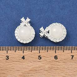 Brass Micro Pave Clear Cubic Zirconia Pendants&nbsp;KK-D228-01S-02