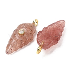 Natural Strawberry Quartz Carved Pendants&nbsp;G-H357-04G-05