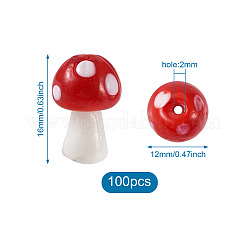 5 Strands Mushroom Handmade Lampwork Beads Strands&nbsp;LAMP-CD0001-09