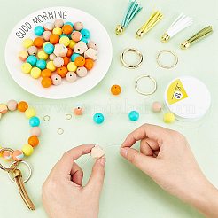 DIY Beaded Keychain Wristlet Making Kit&nbsp;DIY-CA0004-43