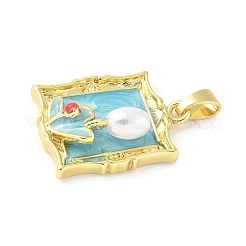 Brass Enamel Pendants&nbsp;KK-Z101-09G-D02