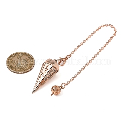 Rack Plating Brass Cone Dowsing Pendulum Pendants&nbsp;AJEW-G064-01RG