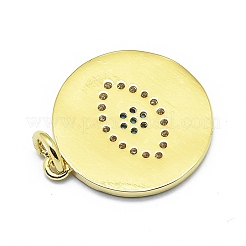 Brass Micro Pave Clear Cubic Zirconia Pendants&nbsp;KK-M207-F03-08