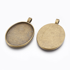 Alloy Pendant Cabochon Settings&nbsp;LS-PALLOY-2422-AB-FF