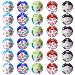 30Pcs 5 Colors Handmade Porcelain Beads&nbsp;PORC-PA0001-44