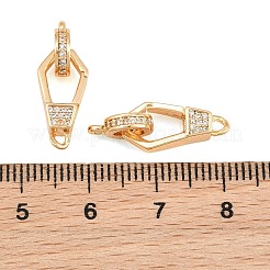 Brass Micro Pave Clear Cubic Zirconia Fold Over Clasps&nbsp;CU-CBA7BFE-06B-G