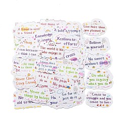 50Pcs Inspirational Theme Cartoon English Word Paper Sticker Label Set&nbsp;DIY-G078-01