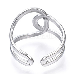 Non-Tarnish 304 Stainless Steel Knot Open Cuff Ring&nbsp;RJEW-N040-06