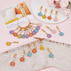 Flower Alloy Enamel Pendant Decoration Sets&nbsp;DIY-SC0021-24