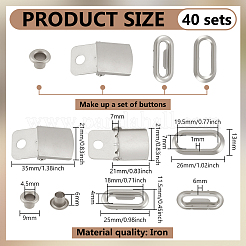 40Sets Iron Baseball Hat Cap Buckle Strap Clasp Clip Kit&nbsp;FIND-BC0014-10P
