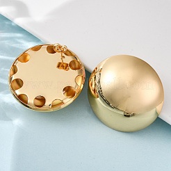 Brass Half Round Stud Earrings&nbsp;EJEW-Z125-01G