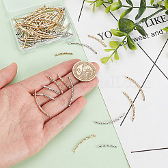 80Pcs 8 Style Rack Plating Brass Curved Tube Beads&nbsp;KK-BC0009-13