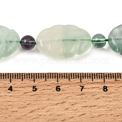 Natural Rainbow Fluorite Carved Beads Strands&nbsp;GG-CBA0487-D01-24x16mm
