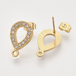 304 Stainless Steel Stud Earring Findings&nbsp;STAS-T052-05G-12