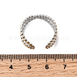 Adjustable 304 Stainless Steel Cuff Rings for Women&nbsp;RJEW-B150-01GP-10