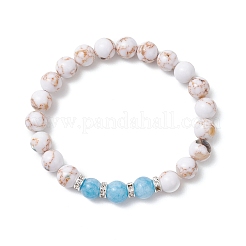 Sea Shell & Synthetic Turquoise & Natural Quartz Beads Stretch Bracelets for Women&nbsp;BJEW-JB12523