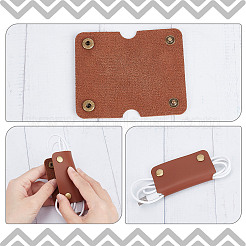 2Pcs 2 Colors Wide Imitation Leather Cable Keepers&nbsp;AJEW-GF0006-46