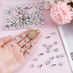 160Pcs 10 Colors Brass Rhinestone Spacer Beads&nbsp;RB-ME0001-02