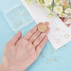 20Pcs Brass Textured Ring Stud Earrings for Women&nbsp;KK-BC0009-23