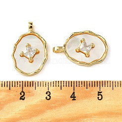 Brass Micro Pave Clear Cubic Zirconia Pendants&nbsp;KK-M277-05B-G