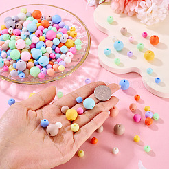 502Pcs 3 Styles Frosted Opaque Acrylic Beads&nbsp;OACR-TA0004-33